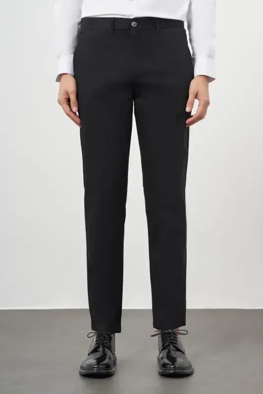 Modazone Men's Black Chino Dynamic Fit Trousers - 2