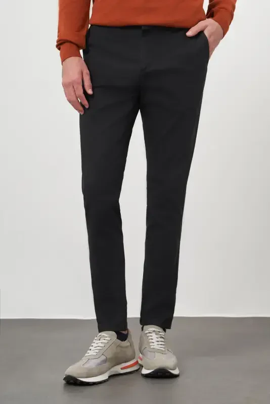 Modazone Men's Black Chino Slim Fit Trousers - 4