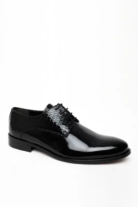 Modazone Men's Black Classic Patent Leather Neolite Sole Shoes - 1