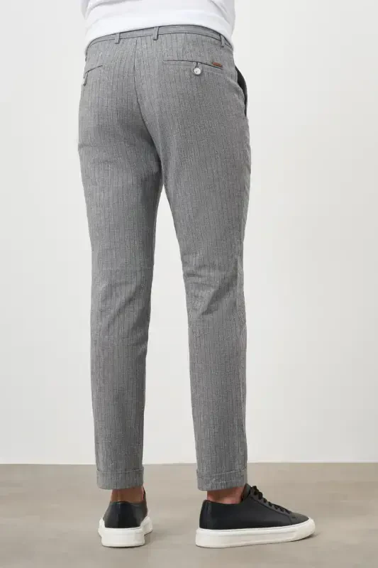 Modazone Men's Black Cotton Linen Trend Drawstring Jogger Slim Fit Sport Pants - 4