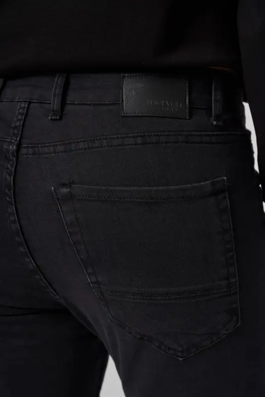 Modazone Men's Black Denim 5 Pocket Slim Fit Jeans - 5