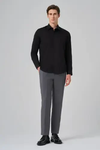 Modazone Men's Black Dynamic Fit Stiff Collar Shirt - 4