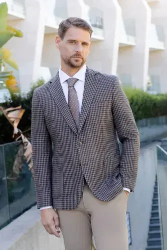 Modazone Men's Black Knitted Slim Fit Flap Pocket Mono Collar Sports Jacket - 2