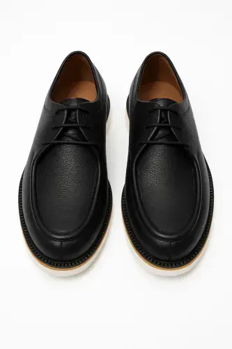 Modazone Men's Black Leather Smart Casual Shoes - MORVEN (1)