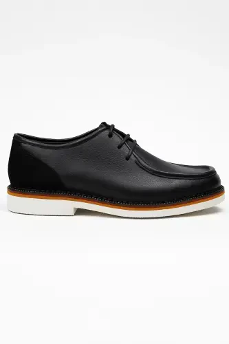 Modazone Men's Black Leather Smart Casual Shoes - 1