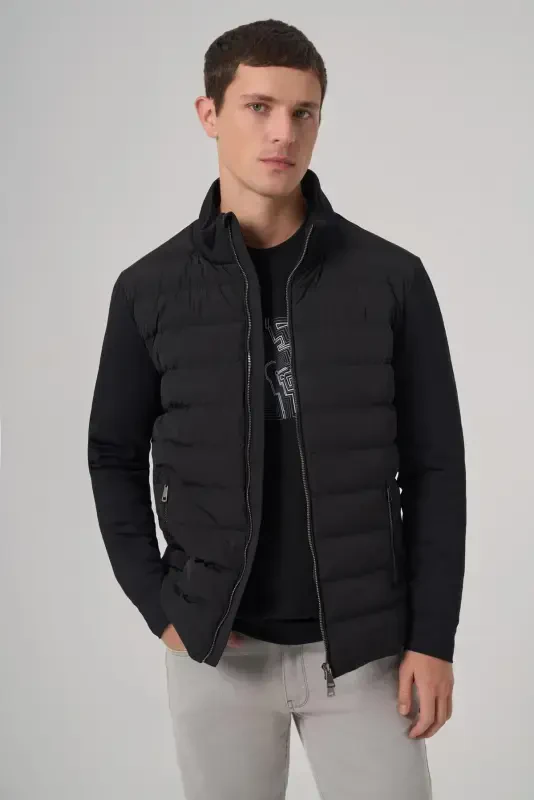 Modazone Men's Black Polyamide Short Padded Jacket - 1