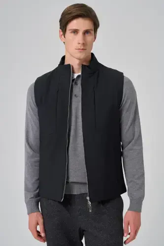 Modazone Men's Black Polyamide Sports Hidden Pocket Zipper Vest - 3