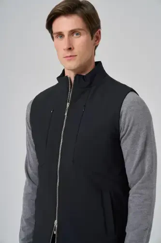 Modazone Men's Black Polyamide Sports Hidden Pocket Zipper Vest - 4