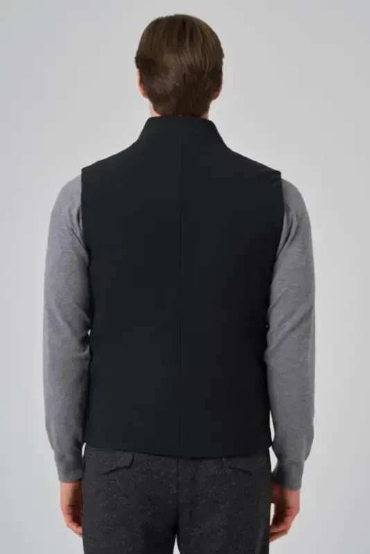 Modazone Men's Black Polyamide Sports Hidden Pocket Zipper Vest - 5