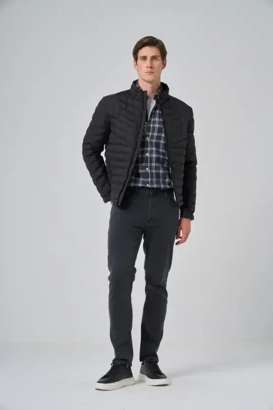 Modazone Men's Black Polyester Short Quilted Jacket - 4