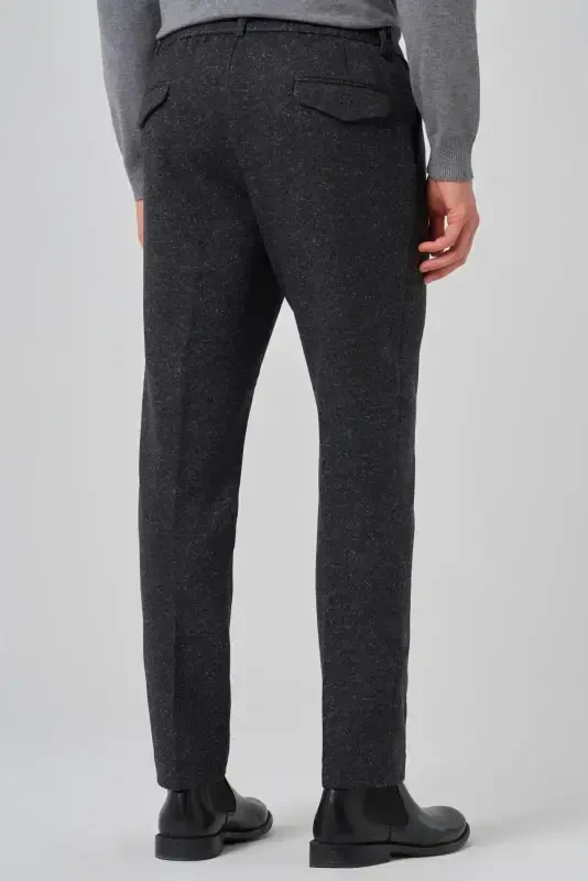 Modazone Men's Black Polyester Trendy Patterned Slim Fit Trousers - 5