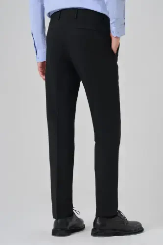 Modazone Men's Black Polyviscose Basic Slim Fit Trousers - 5