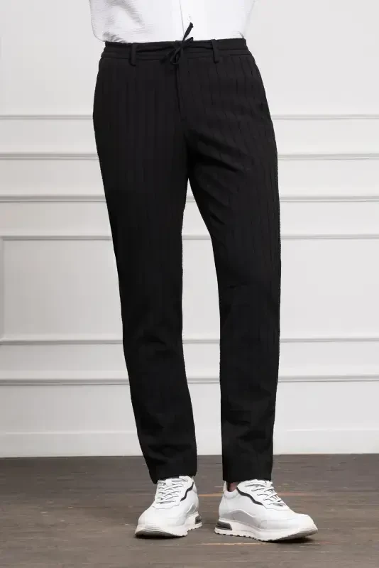 Modazone Men's Black Polyviscose Jogger Dynamic Fit Relaxed Fit Pants - 2