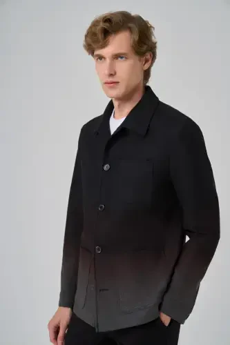 Modazone Men's Black Polyviscose Paneled Shirt Jacket - MORVEN (1)