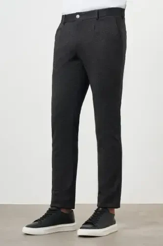 Modazone Men's Black Polyviscose Trend Pleated Slim Fit Sport Pants - MORVEN (1)