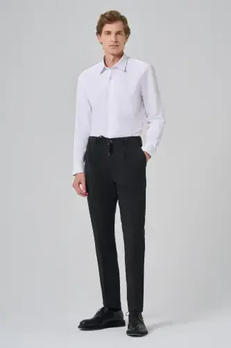 Modazone Men's Black Polyviscose Trend Striped Slim Fit Jogger Pants - 4