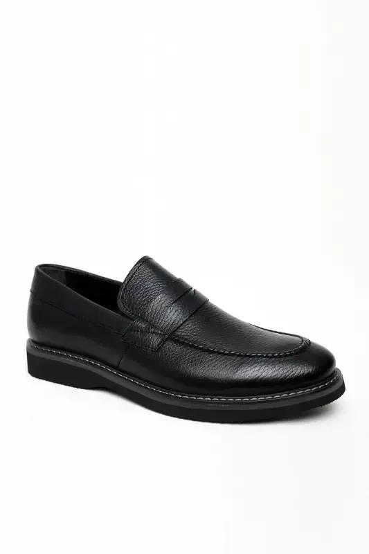 Modazone Men's Black Seasonal Aniline Eva Sole Shoe - MORVEN