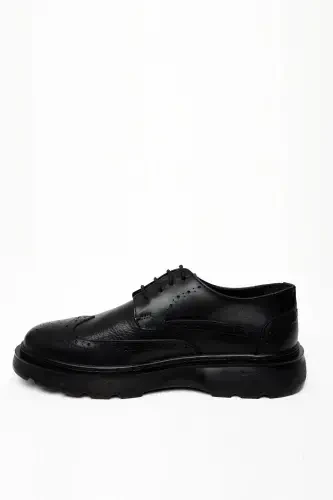 Modazone Men's Black Seasonal Casual Aniline Leather Shoes - 5
