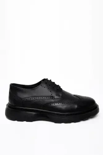 Modazone Men's Black Seasonal Casual Aniline Leather Shoes - MORVEN (1)