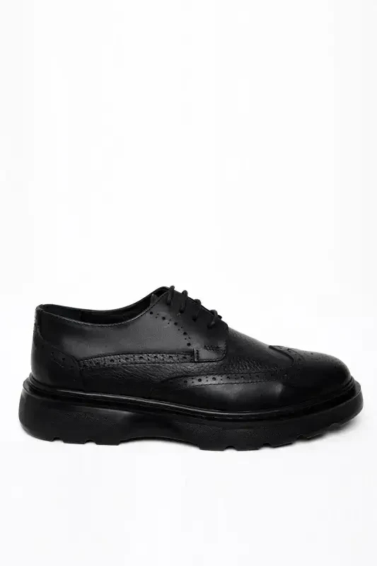 Modazone Men's Black Seasonal Casual Aniline Leather Shoes - 2