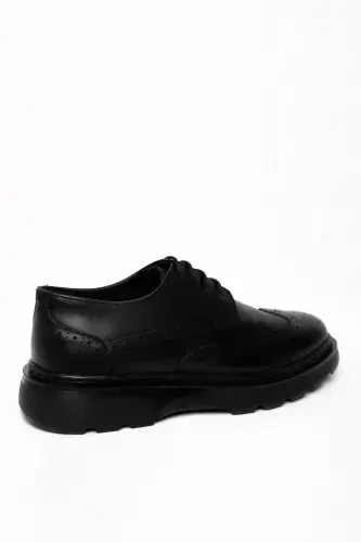 Modazone Men's Black Seasonal Casual Aniline Leather Shoes - 3