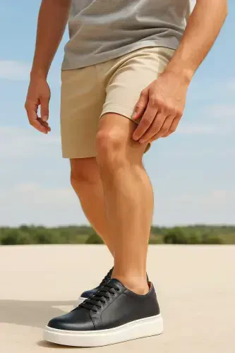 Modazone Men's Black Seasonal Casual Leather Sneakers - 3