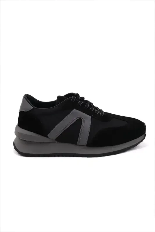 Modazone Men's Black Seasonal Casual Leather Sneakers - 1