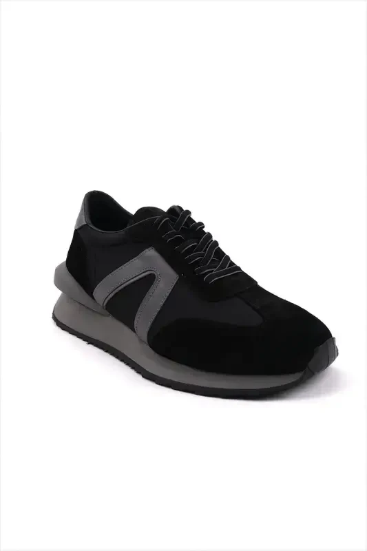 Modazone Men's Black Seasonal Casual Leather Sneakers - 2