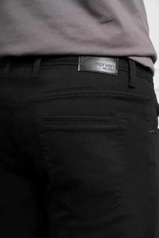 Modazone Men's Black Seasonal Cotton 5 Pocket Dynamic Fit Jean Pants - 4