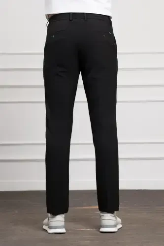 Modazone Men's Black Slim Fit Slim Leg Elastic Waist Trousers - 3