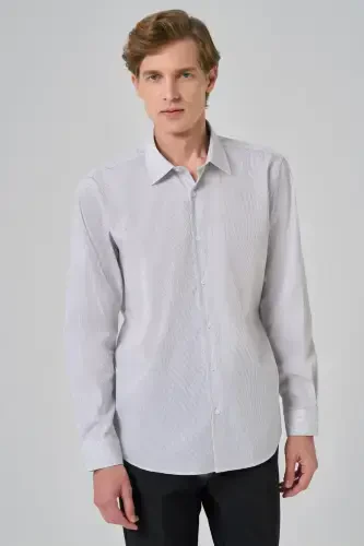 Modazone Men's Black Striped Regular Fit Hard Collar Shirt - 1