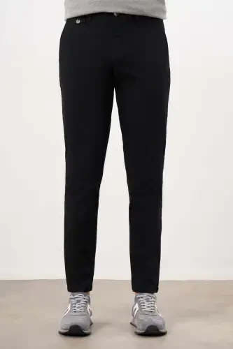 Modazone Men's Black Summer Cotton Side Pocket Slim Fit Chino Pants - 1