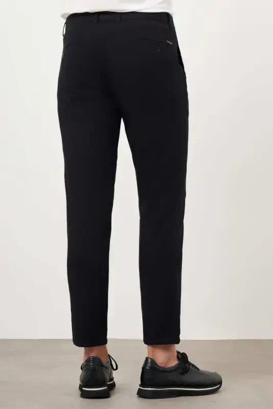 Modazone Men's Black Summer Cotton Side Pocket Slim Fit Chino Trousers - 4