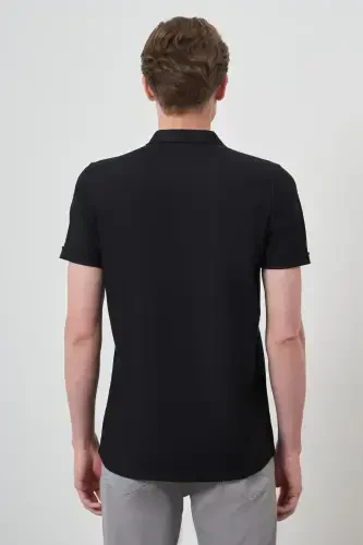 Modazone Men's Black Trend Apache Collar Short Sleeve Shirt - 6