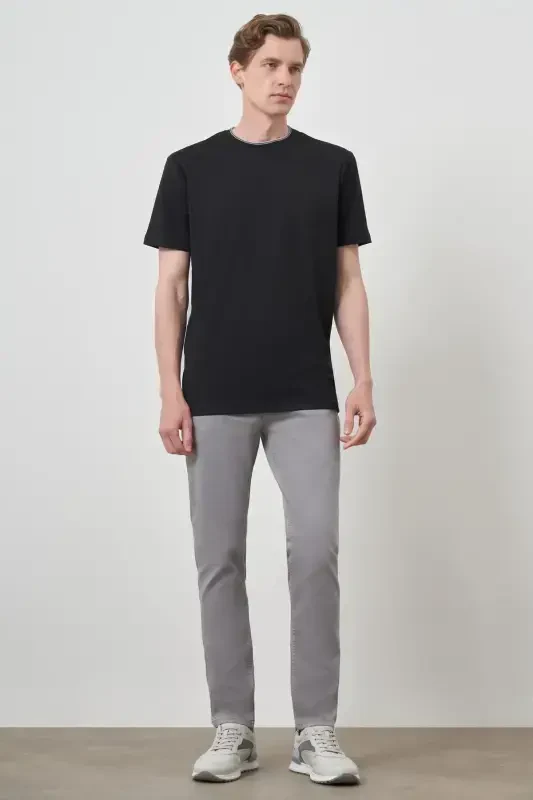 Modazone Men's Black Trend Crew Neck T-Shirt - 2