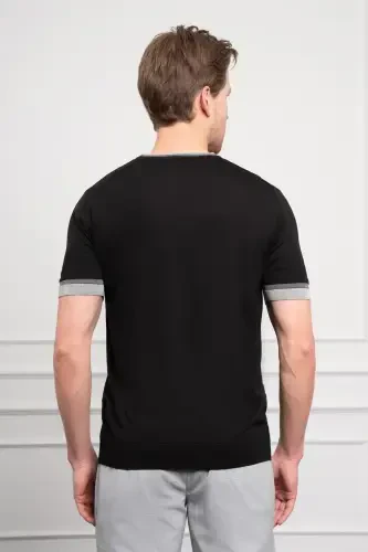 Modazone Men's Black Trend Polo Neck Dynamic Fit Relaxed Fit T-Shirt - 5