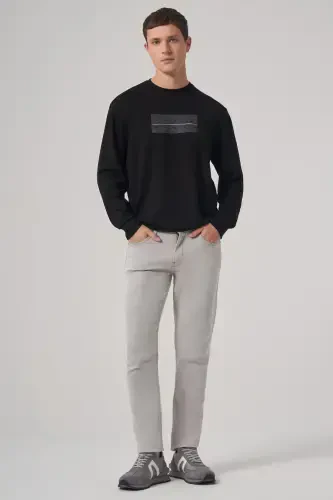 Modazone Men's Black Trendy Printed Crew Neck Sweatshirt - 4