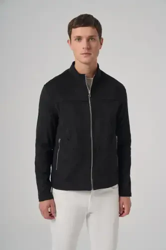 Modazone Men's Black Trendy Spring Dual-Sided Suede Jacket - 1