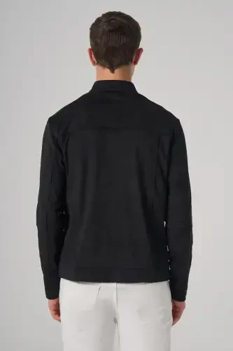 Modazone Men's Black Trendy Spring Dual-Sided Suede Jacket - 4