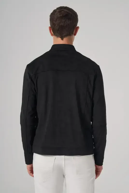 Modazone Men's Black Trendy Spring Dual-Sided Suede Jacket - 4
