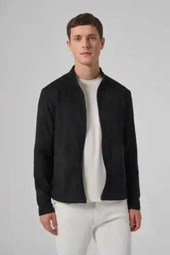 Modazone Men's Black Trendy Spring Dual-Sided Suede Jacket - 5