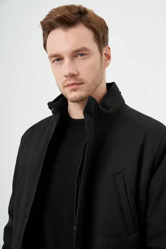 Modazone Men's Black Wagon Snap Fastened Hooded Dynamic Fit Relaxed Fit Jacket - 3