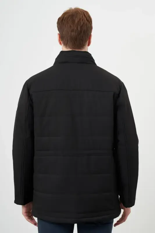 Modazone Men's Black Wagon Snap Fastened Hooded Dynamic Fit Relaxed Fit Jacket - 5