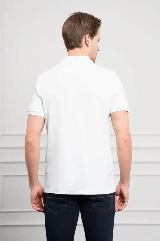 Modazone Men's BLUE Basic Polo Collar Dynamic Fit T-Shirt - 6