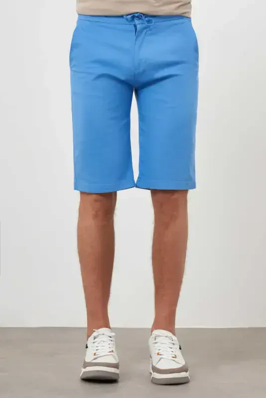 Modazone Men's Blue Cotton Plain Pattern Dynamic Fit Shorts - 1
