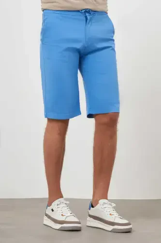 Modazone Men's Blue Cotton Plain Pattern Dynamic Fit Shorts - MORVEN (1)