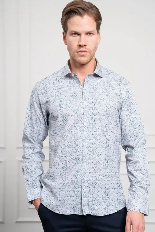 Modazone Men's Blue Cotton Trend Button-Down Collar Dynamic Fit Relaxed Fit Shirt - 1