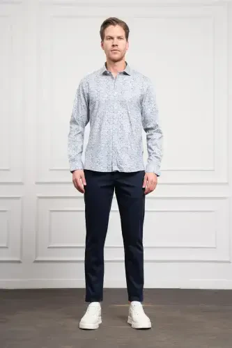 Modazone Men's Blue Cotton Trend Button-Down Collar Dynamic Fit Relaxed Fit Shirt - MORVEN (1)