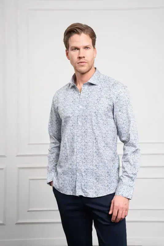 Modazone Men's Blue Cotton Trend Button-Down Collar Dynamic Fit Relaxed Fit Shirt - 3