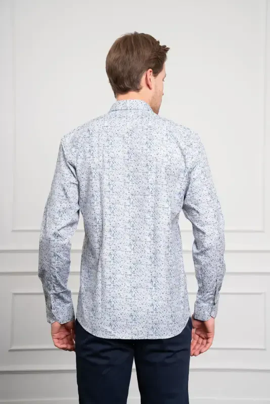 Modazone Men's Blue Cotton Trend Button-Down Collar Dynamic Fit Relaxed Fit Shirt - 5